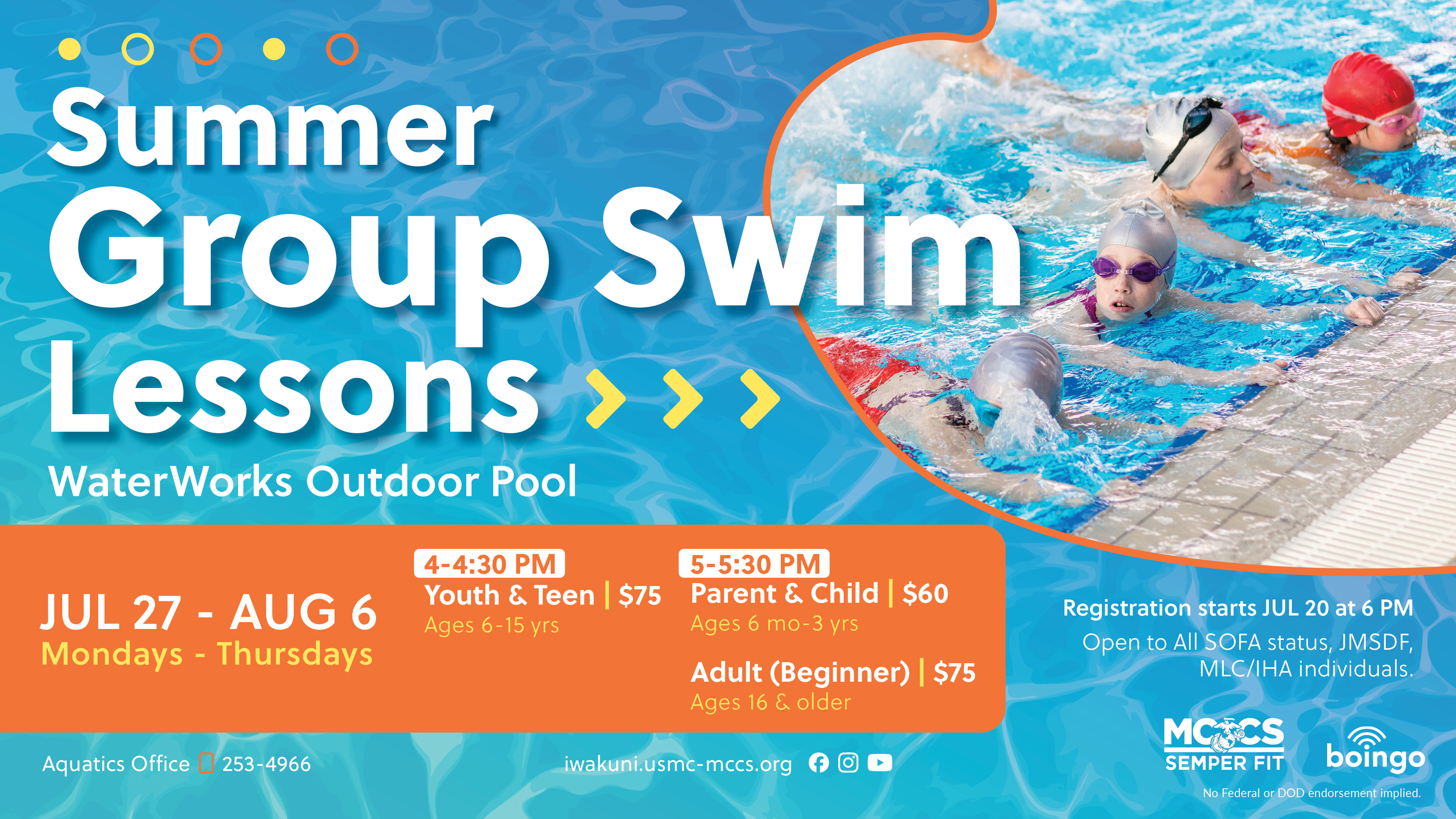 July/August Summer Group Swim Lessons